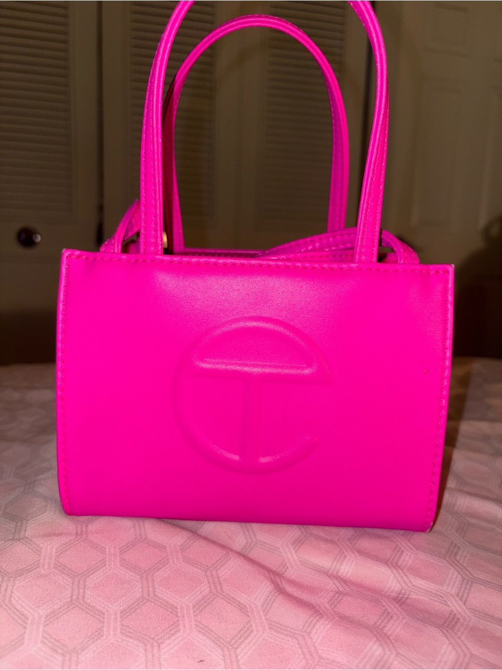 Telfar Mini Bag Hot Pink Patent Leather Tote